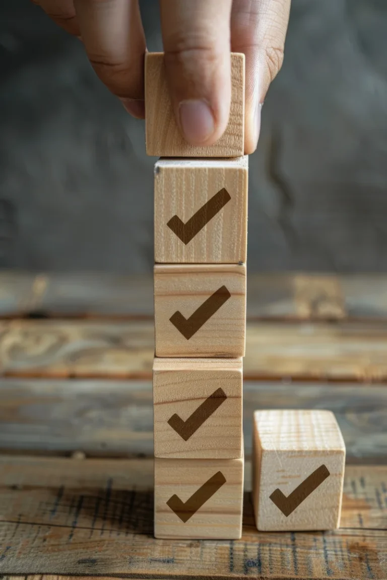checkmark-wooden-block Image description